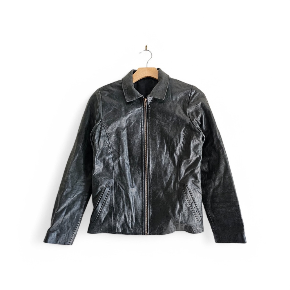 Azteca Vintage Black Genuine Leather Jacket - Size M - Made in Argentina - Picture 5 of 9